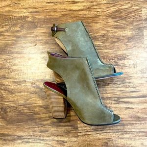 Coach heeled open toe booties